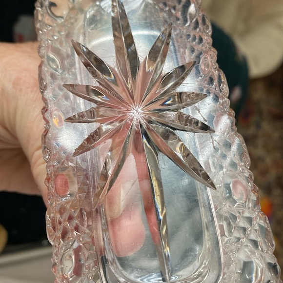 Hobnail Cut Glass Dressing Table Trinket Pot / Sterling Silver Lid - Picture 15 of 16